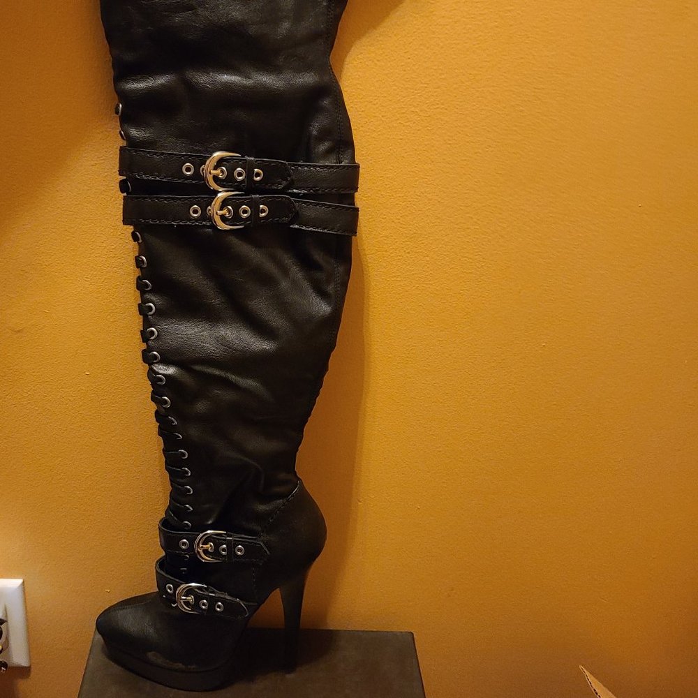 Black Bebe Over-The-Knee Stiletto Boots Women's size 7